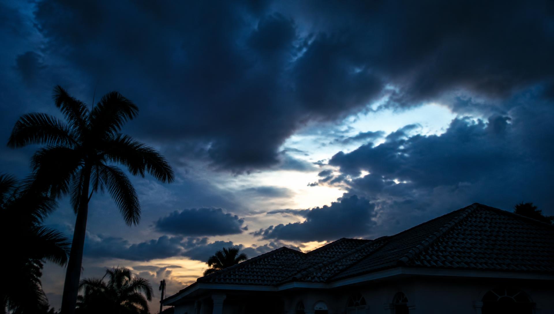 South Florida tile roof at dusk
